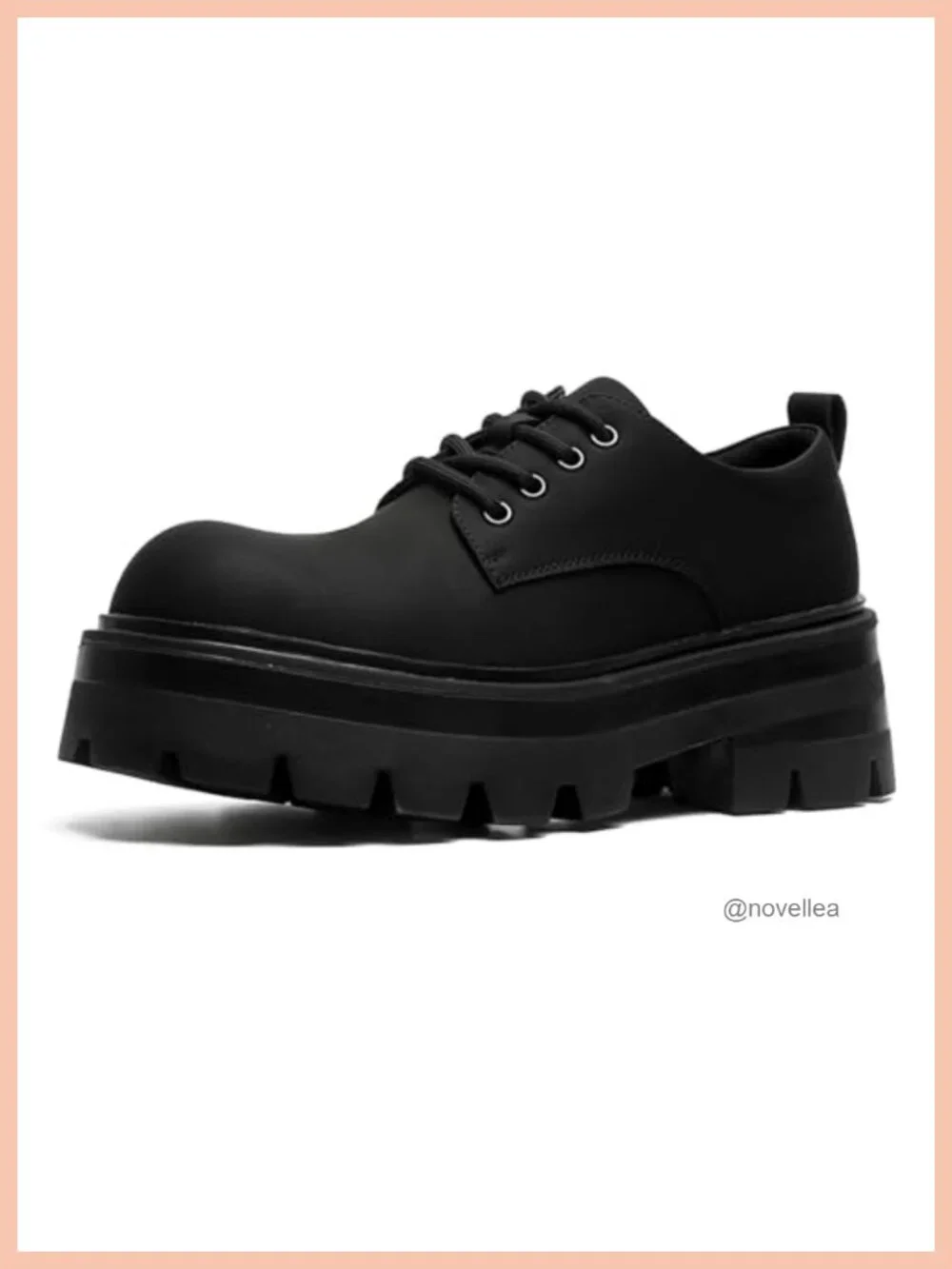 Men's Leather Platform Oxfords Lace Up Dress Shoes Non-Slip Lug Sole Chunky Heel